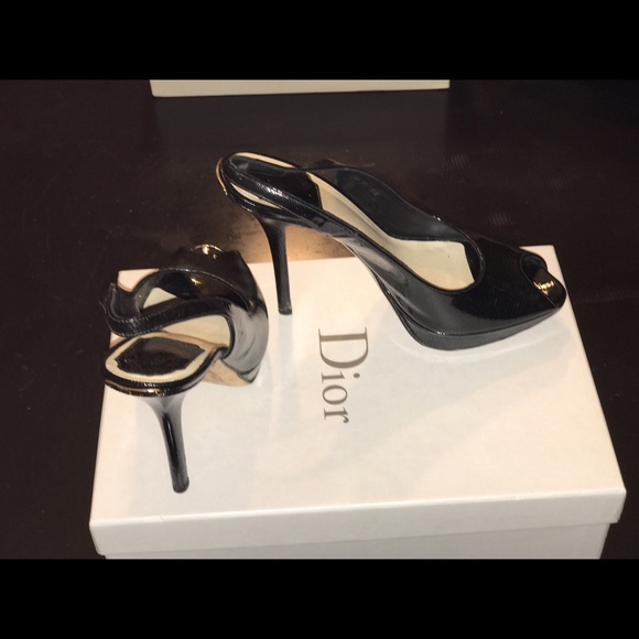 Black Sexy DIOR heels with GOLD HARDWARE - Picture 1 of 3